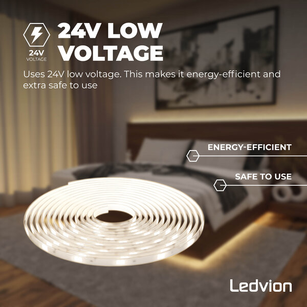 Ledvion Striscia LED - 3 Metri - 3000K-6500K - 24V - 9W - Pronto all'uso