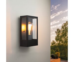 Applique da Esterno LED con Sensore Crepuscolare - Nero - Attacco E27 