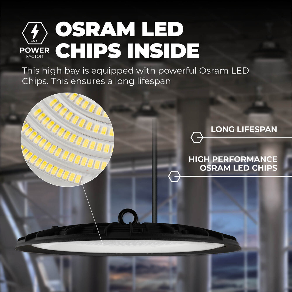 Ledvion Campana LED 200W - Osram LED - 90° - 110Lm/W - 4000K - IP65 - 2 anni di garanzia
