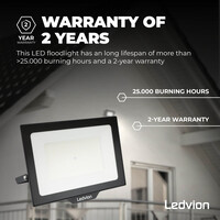 Ledvion Proiettore LED 200W - Osram - IP65 - 120lm/W - Colore Bianco Naturale