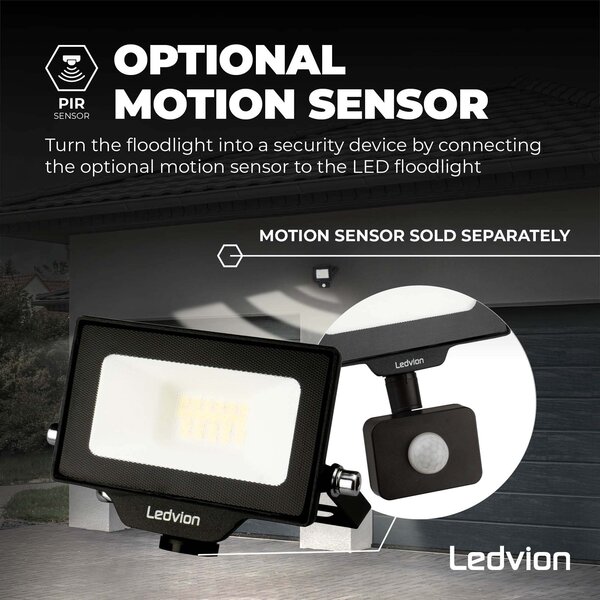 Ledvion Proiettore LED 10W - Osram - IP65 - 110lm/W - Colore Bianco Naturale