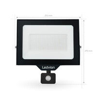 Ledvion Proiettore LED 100W - Osram - Sensore di Movimento - IP65 - 120lm/W - 4000K