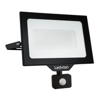 Ledvion Proiettore LED 100W Sensore di Movimento - LED Osram - IP65 - 120lm/W - 6500K