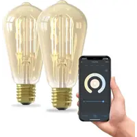 Calex 2x Calex Smart LED Lampadina Filamento - Dimmerabile - E27 - 7W - CCT