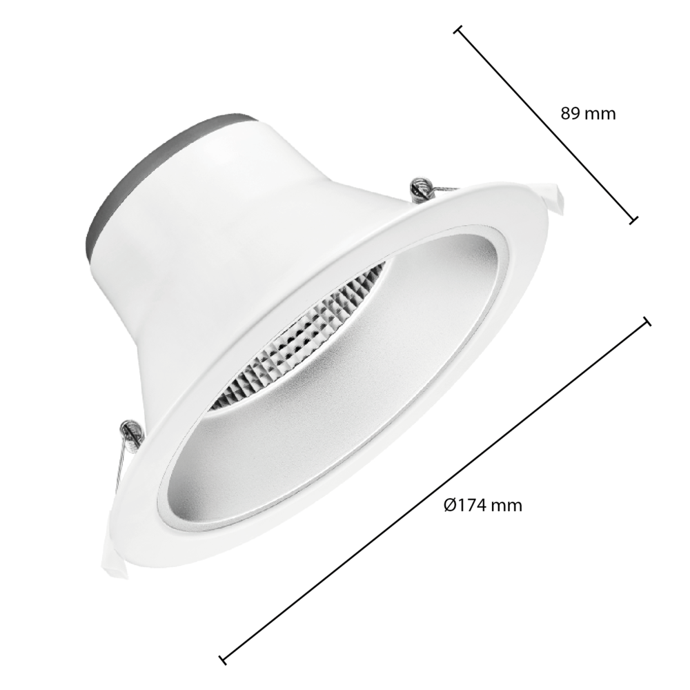 Lampadashop Downlight LED con Riflettore - 15W - Ø145 mm - CCT-Switch - Bianco - 5 anni di garanzia