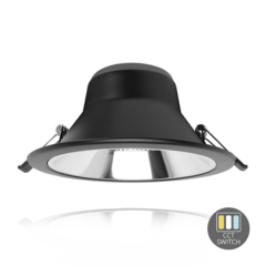 Downlight LED con Riflettore - SIA - 15W - Ø145 mm - CCT-Switch - Nero