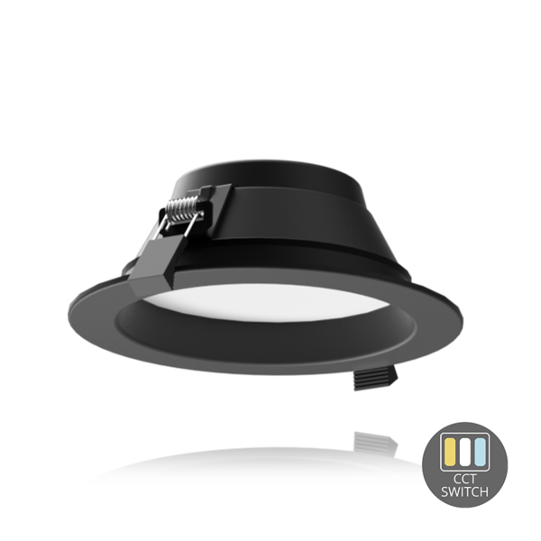 Lampadashop Downlight LED - 15W - Ø135 mm - CCT-Switch - Nero - 5 anni di garanzia