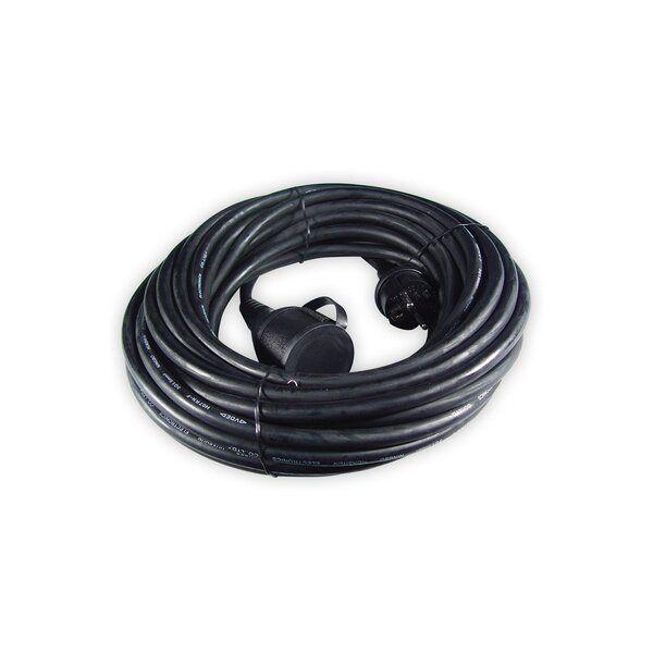 Calex Calex Cavo - 10m - Nero - 3x 1,5mm² - Prolunga elettrica - Cavo di Prolunga