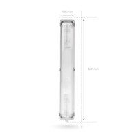 Ledvion Plafoniera LED da 60 cm - Stagna - Per 2 Tubi LED - Clip Inox
