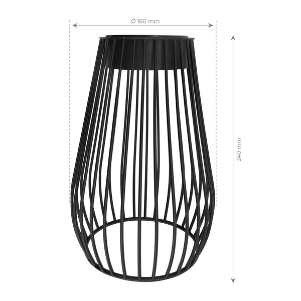 Ledvion Lampada da Tavolo Solare LED - Nero - IP44