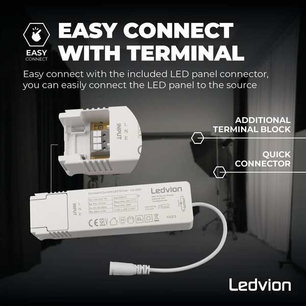Ledvion 6x Pannello LED 120x30 - UGR <19 - 24W - 210 Lm/W - 6500K - 5 anni di garanzia - Classe energetica A