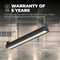 Lampadashop High bay LED Lineare 150W - 150lm/W - IP65 - 4000K - Dimmerabile - 5 anni di garanzia - Campana LED industriale