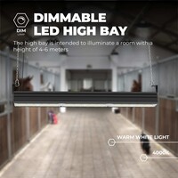 Lampadashop High bay LED Lineare 150W - 150lm/W - IP65 - 6000K - Dimmerabile - 5 anni di garanzia - Campana LED industriale