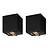 2x Faretto LED da Soffitto Dimmerabile - Quadrato - Nero - 5W - 2700K - Inclinabile - IP20