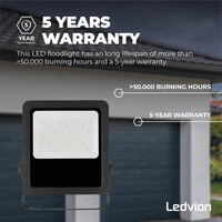 Ledvion Lumileds Proiettore LED - 100W - 14.000 Lumen - 4000K - Lente asimmetrica - 5 anni di garanzia