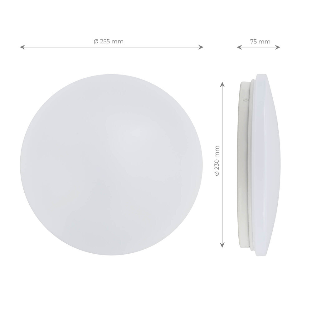 Ledvion Plafoniera da Soffitto - 12W - 3000K - 1200 Lumen - Ø22 CM