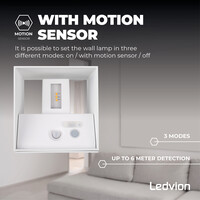 Ledvion USB Applique da Esterno Ricaricabile con Sensore - Bianco - IP44 - Senza Fili - Batteria 4400 mAh