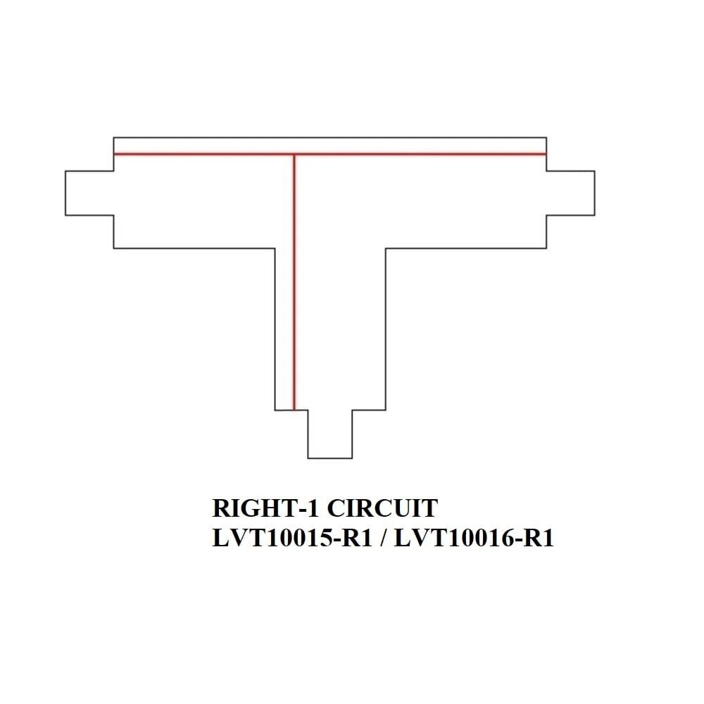 Ledvion Connettore a T per Binario Monofase - Nero - Right-1