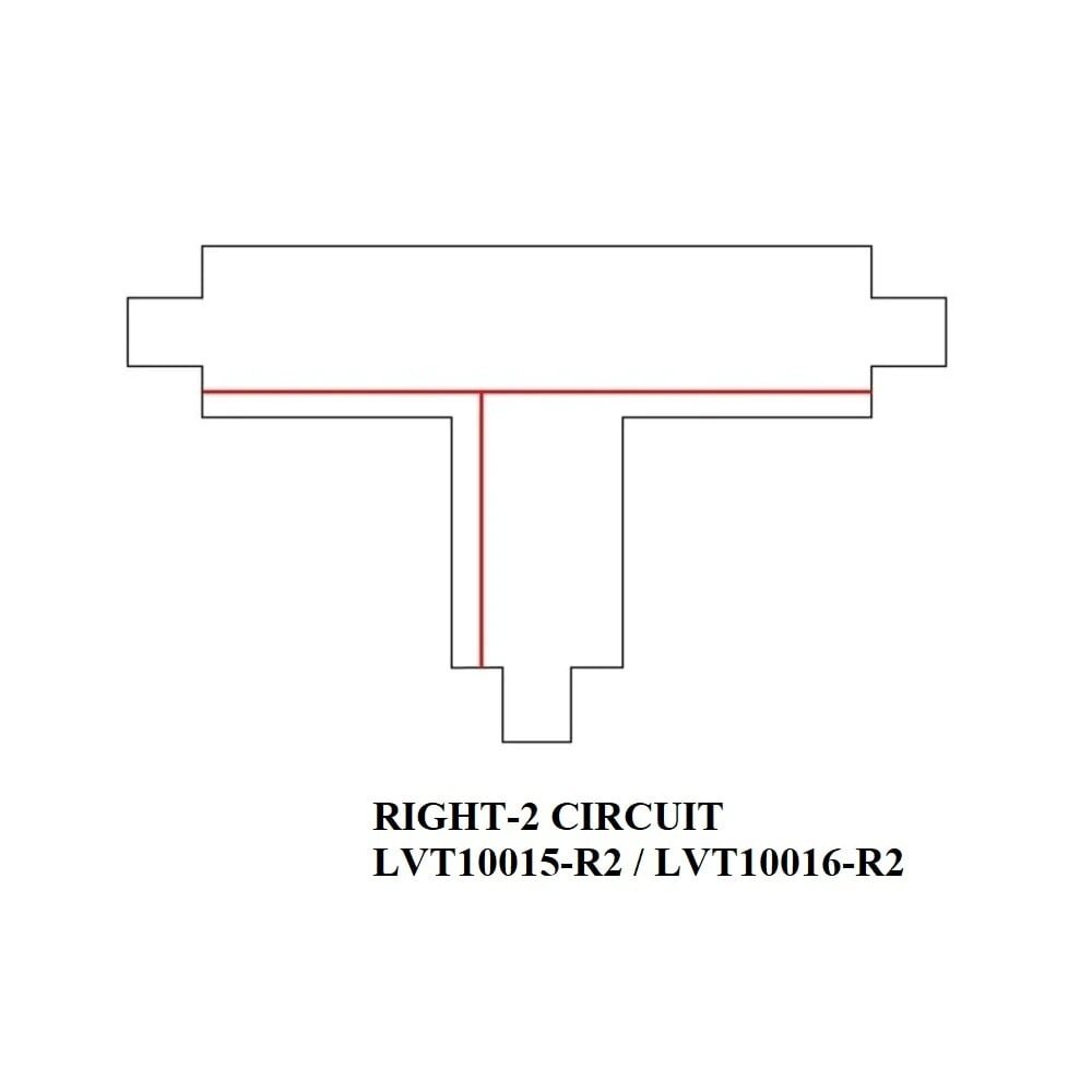 Ledvion Connettore a T per Binario Monofase - Bianco - Right-2