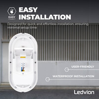 Ledvion LED Bulkhead - Plafoniera IP54 - Bianco - 6,5W - 700 Lumen - 4000K