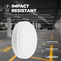 Ledvion LED Bulkhead Ø28 CM - Plafoniera - 20W - CCT - 2000 Lumen - Bianco - IP65 Impermeabile - 5 anni di garanzia