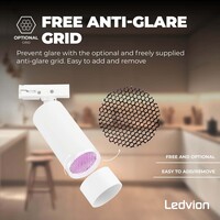 Ledvion 1m Illuminazione a Binario LED Intelligente - 2 Faretti GU10 - 4,9W - RGB+CCT - Dimmerabile - Binario Monofase - Bianco