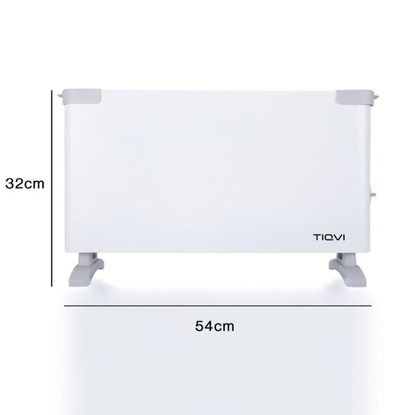 Tiqvi Stufa Elettrica - Termo Convettore Elettrico - Termosifone Elettrico - 2000W - Bianco