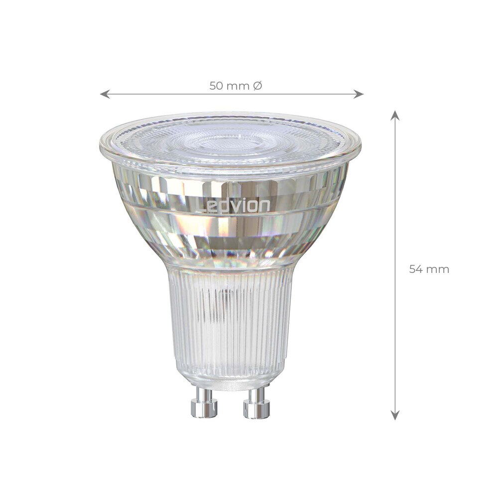 Ledvion Lampadina LED GU10 Da fioco a caldo - 5W - 2200-3000K