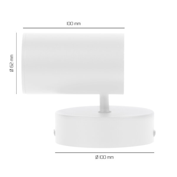 Ledvion Plafoniera LED Da Soffitto Bianca - Dimmerabile - 3W - 2700K - Orientabili