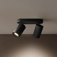 Ledvion Plafoniera LED Da Soffitto Nera Duo - Dimmerabile - 5W - 6500K - Orientabili