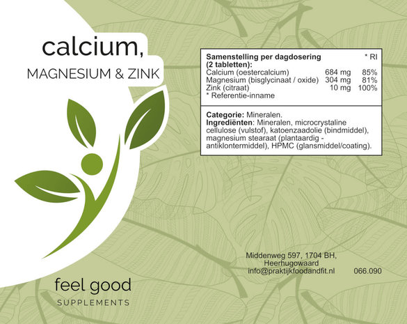 Calcium, Magnesium & Zink - 90 tabs Calcium, Magnesium & Zink - 90 tabs