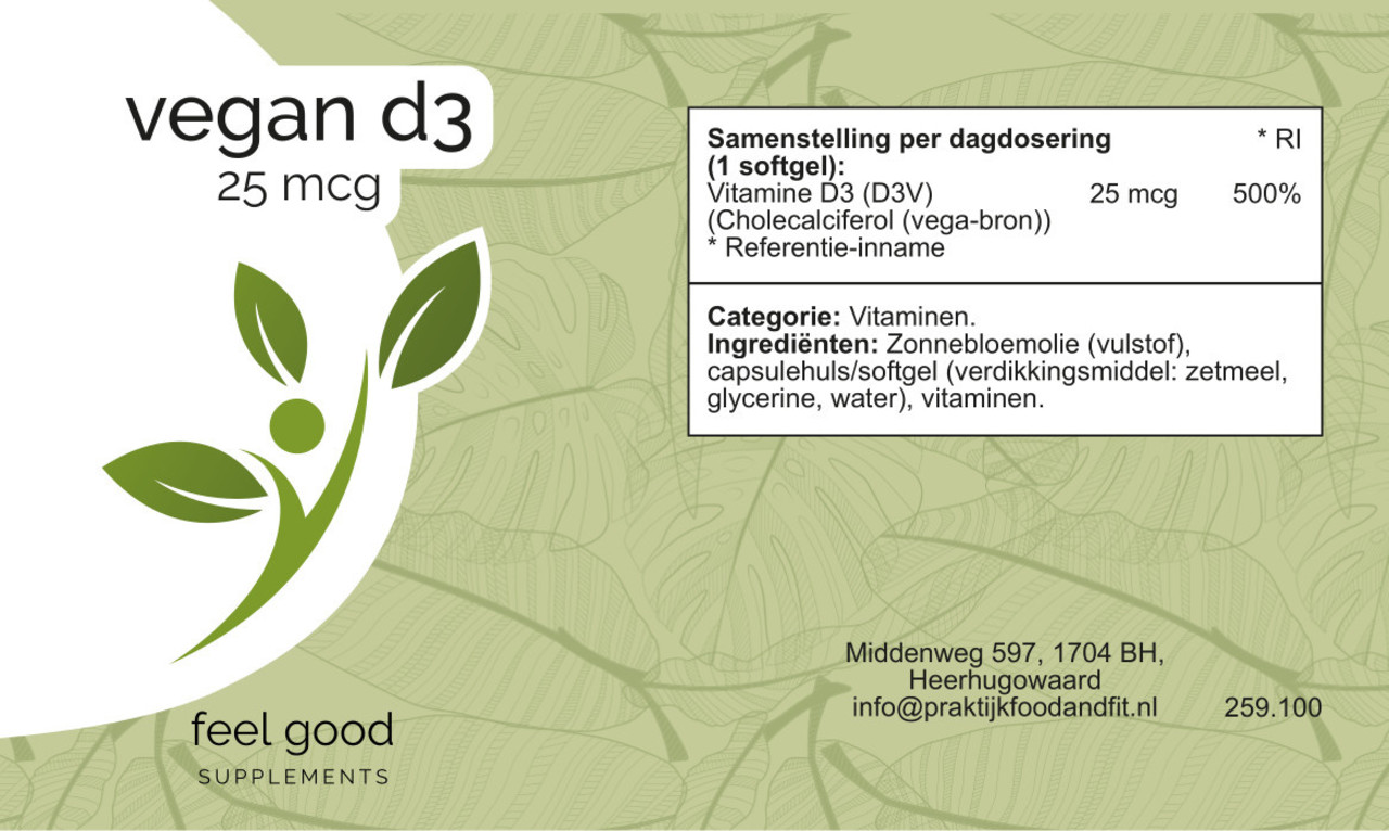 Vegan D3 - 25 mcg - 100 softgels Vegan D3 - 25 mcg - 100 softgels