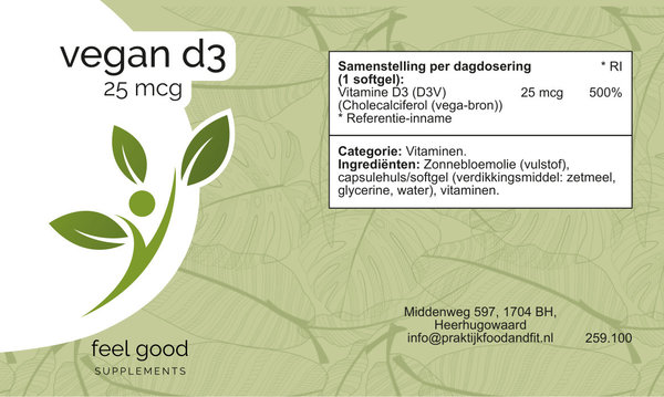 Vegan D3 - 25 mcg - 100 softgels Vegan D3 - 25 mcg - 100 softgels