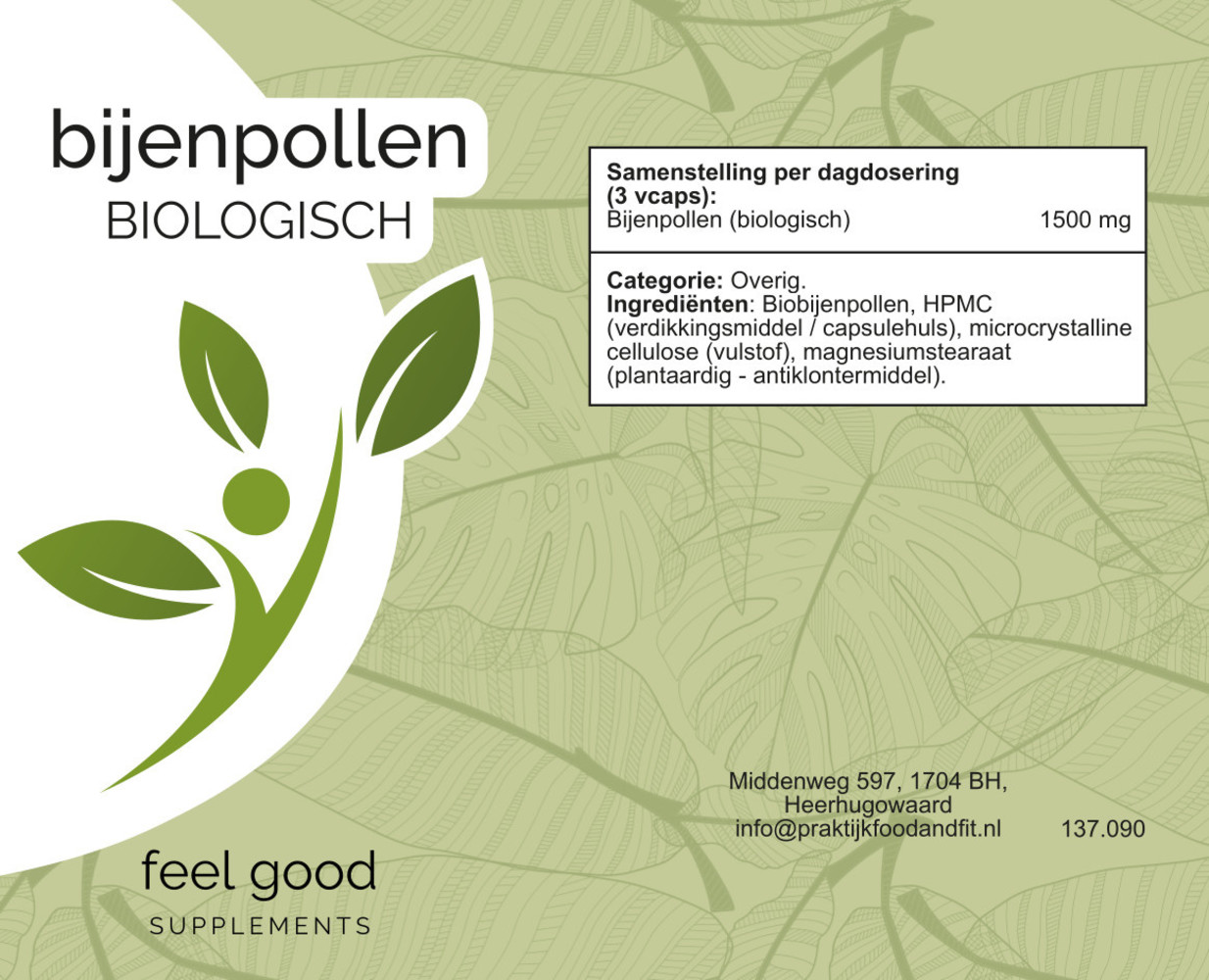 Bio bijenpollen - 90 Vcaps Bio bijenpollen - 90 Vcaps