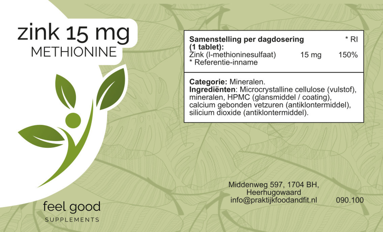 Zink Methionine 15mg  - 100 tabs  met
