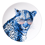 Teller Leopard mit Brille