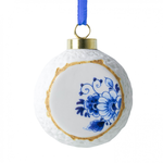 Kerstbal Blauw Bloesem