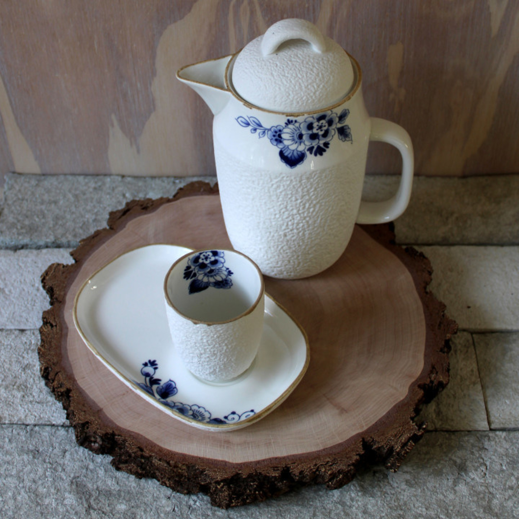 Blauw Bloesem Koffiepot