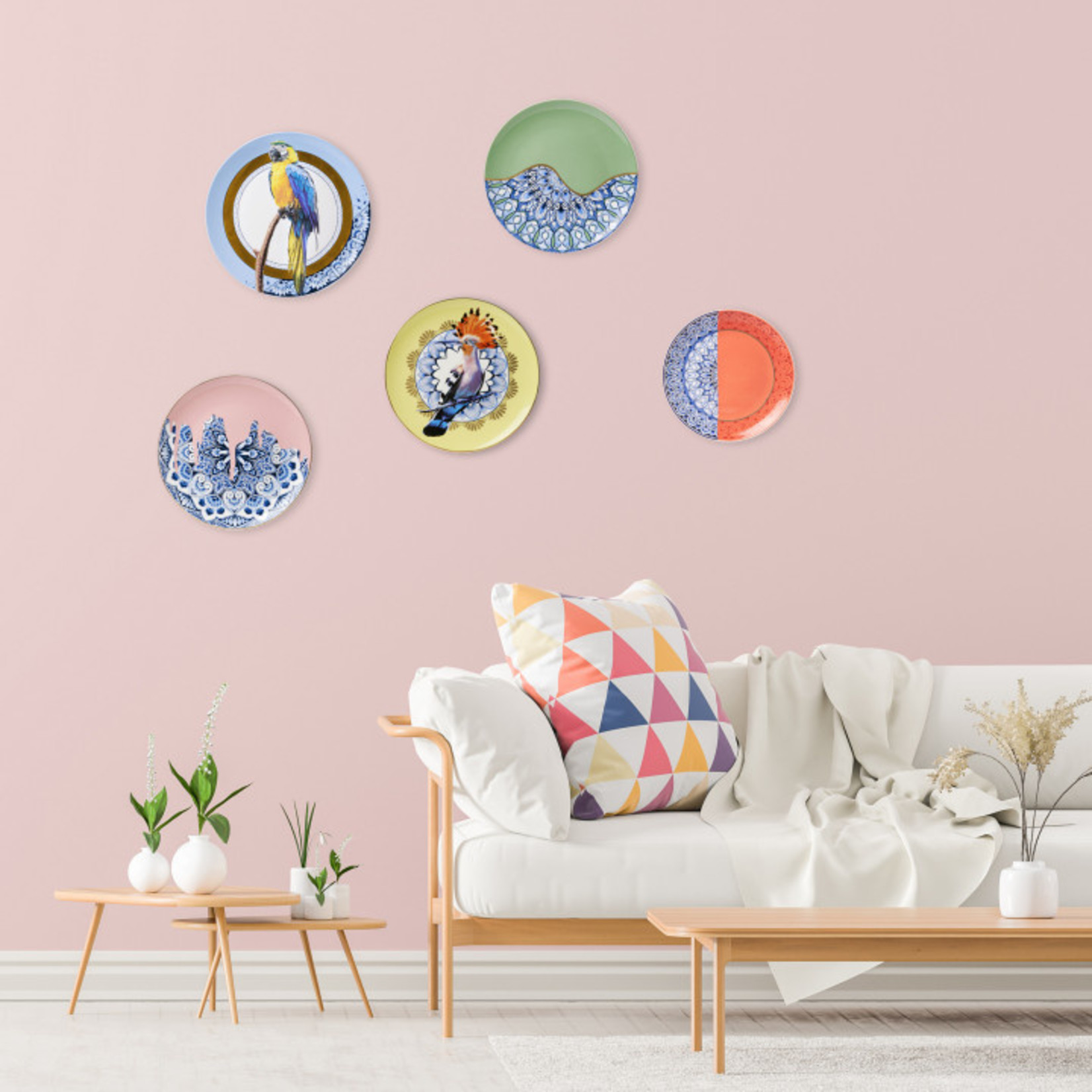 Wandbord Mandala roze