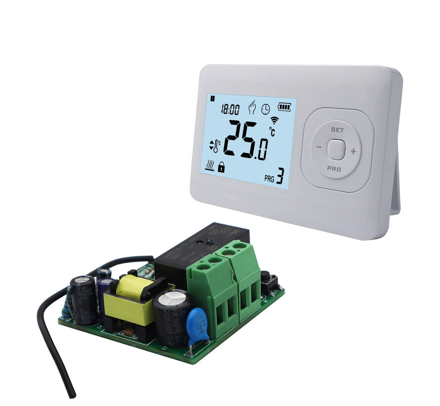 QH Basic thermostat programmable sans fil avec mini récepteur encastré