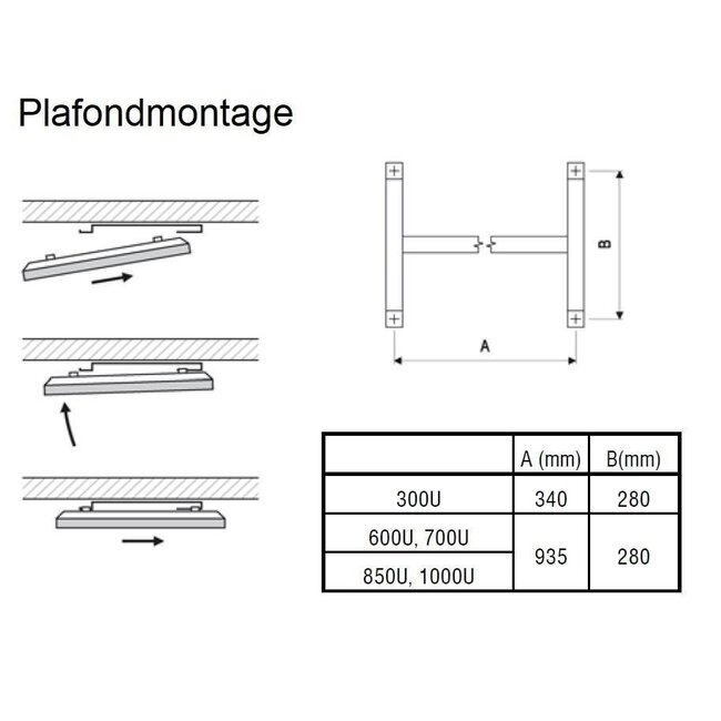 Ecosun Panneau infrarouge lisse sans cadre (IP54) 300Watt 59X59 cm