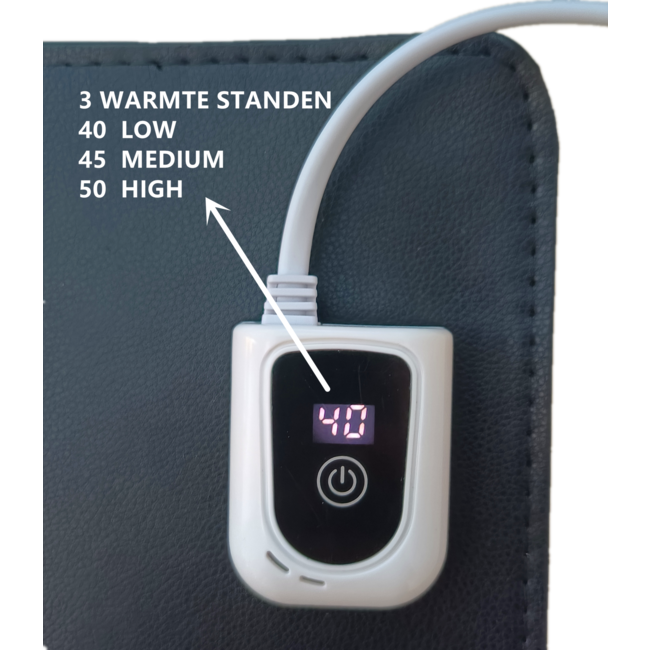 Le sous-main chauffant noir 80 x 40 cm réglable