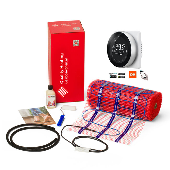 100 Watt elektrische vloerverwarming mat set inclusief Programmeerbare Remote Control thermostaat