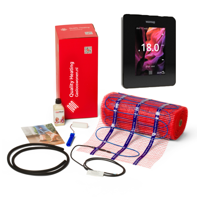 Ensemble de tapis de 100 watts comprenant le thermostat Wifi avancé Warmup-6IE