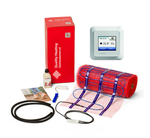 Quality Heating 200 Watt elektrische vloerverwarming mat set inclusief Programmeerbare OCD5  meertalige thermostaat