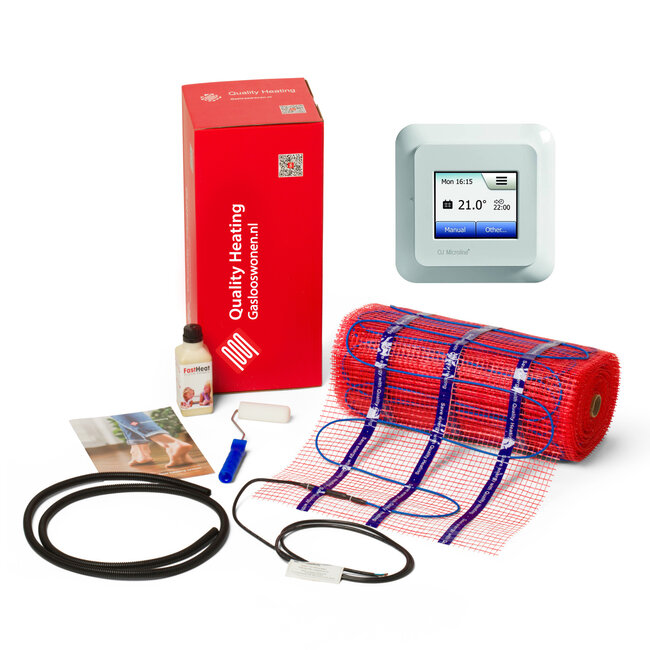 Ensemble de tapis chauffants électriques de 200 watts comprenant le thermostat multilingue programmable OCD5