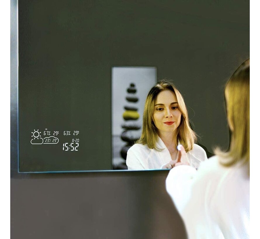 Smart spiegel met led verlichting infrarood verwarming 60X60 200Watt