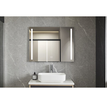 Bella Mirror Miroir 60 x 100 cm sans cadre, éclairage LED encastré et anti-condensation