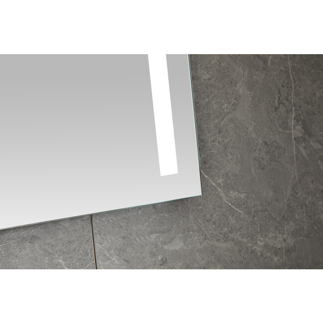 Miroir 60 x 100 cm sans cadre, éclairage LED encastré et anti-condensation