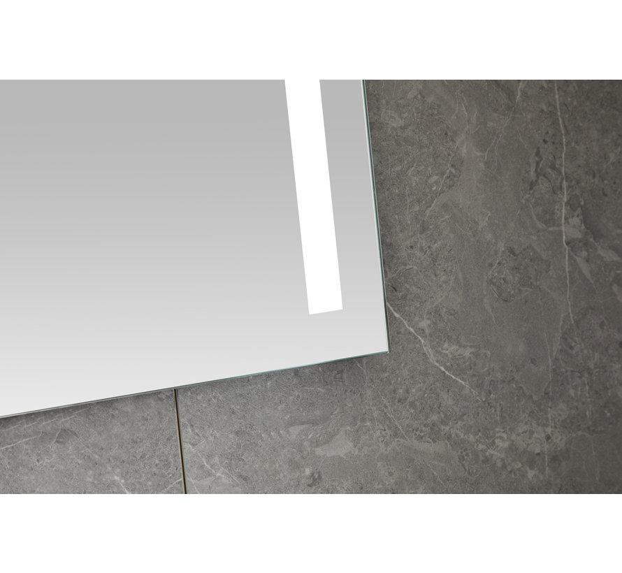 Miroir 60 x 100 cm sans cadre, éclairage LED encastré et anti-condensation